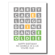 Wordle of a Lie Birthday Card